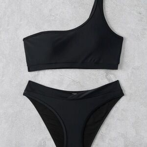 SHEIN Asymmetrical Black Bikini Set